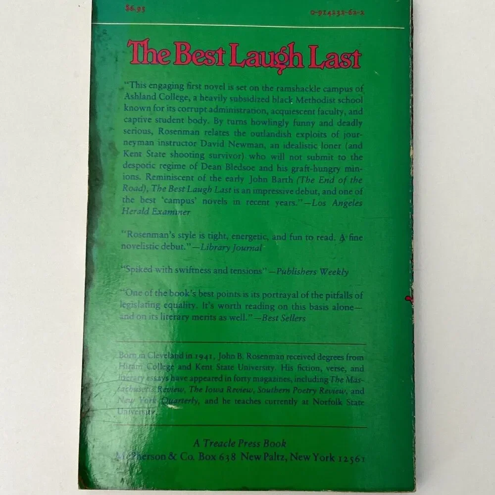 The Best Laugh Last: A Novel - Paperback – 1981 by John‎ B. Rosenman RARE